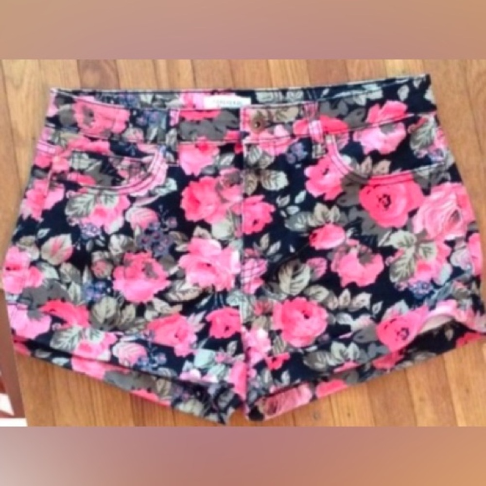 New high waisted shorts floral shorts floral denim shorts cute pink shorts comfy